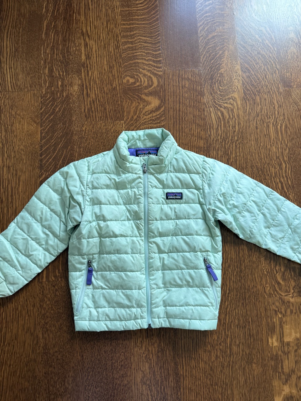 Patagonia Kids Mint Green Quilted Puffer Jacket